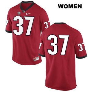 Women's Georgia Bulldogs NCAA #37 Jordon McKinney Nike Stitched Red Authentic No Name College Football Jersey TQL0854ZK